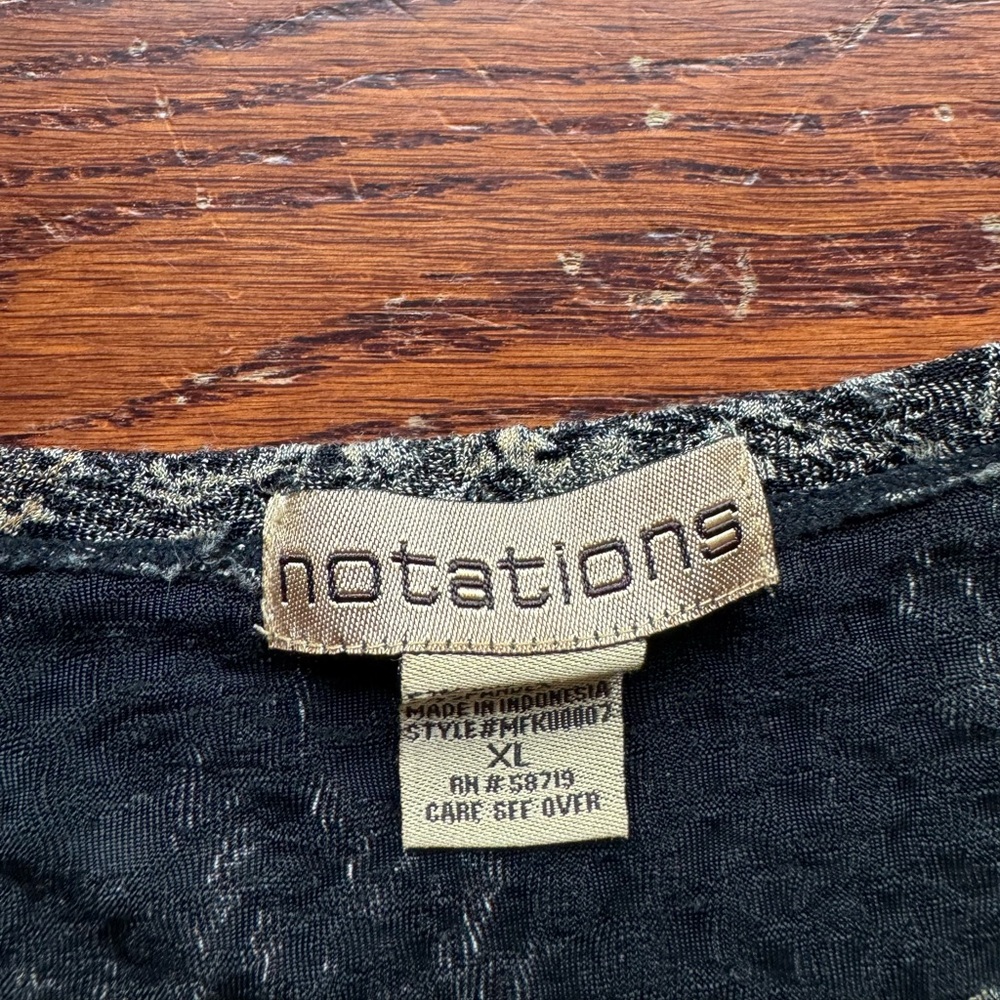 Notations Black and Brown Patterned Top - image 2